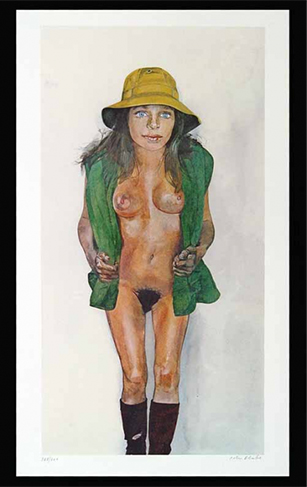 Nude girl in a Yellow Hat