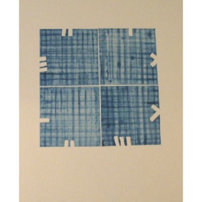 Etching with Aquatint Blue Squares