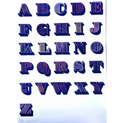 Alphabet (Blue and White)