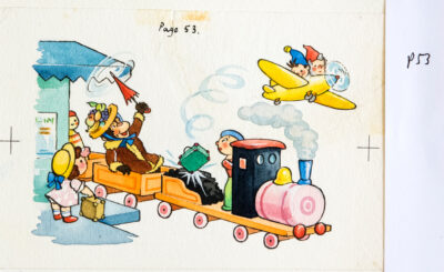 Noddy & Big Ears Fly Plane Whilst Monkey's Ride Train, Page 53