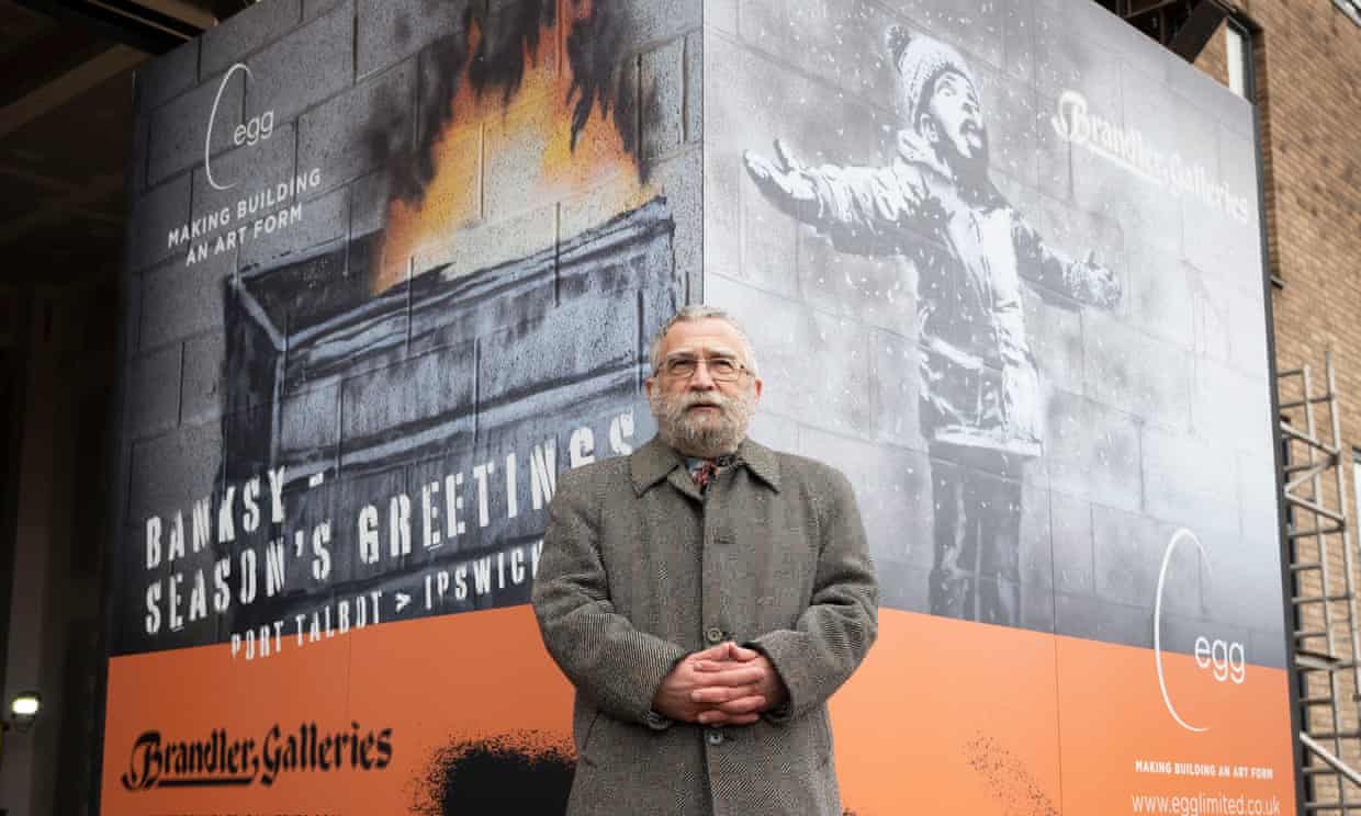 Port Talbot says bye-bye to its Banksy as art dealer brings in a crane